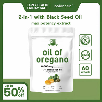 OREGANO OIL WITH BLACK SEED OIL - 300 SOFTGELS