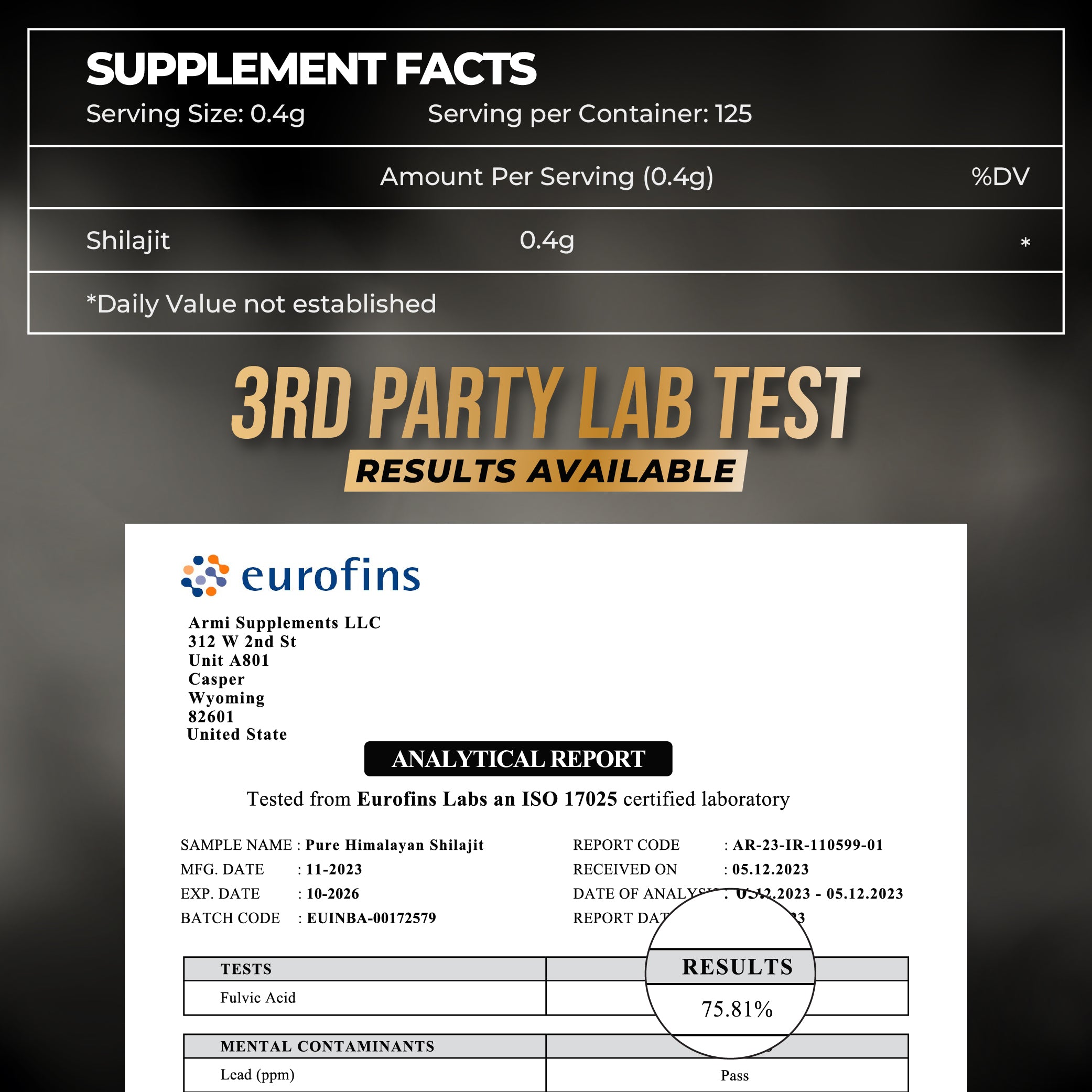 PURE HIMALAYAN SHILAJIT RESIN | LAB TESTED FOR PURITY