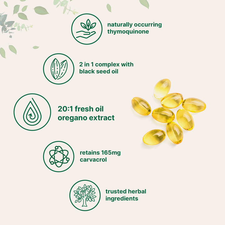 OREGANO OIL WITH BLACK SEED OIL - 300 SOFTGELS